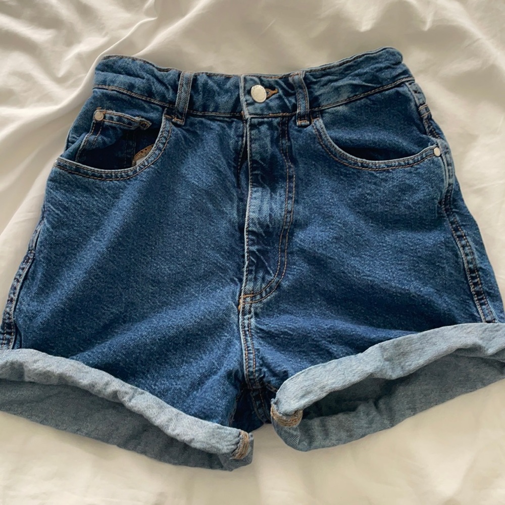 Zara dark blue denim shorts